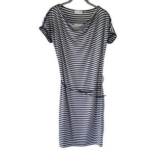 Calvin Klein, NWT Striped Dress, Cowl Neckline, Capped Sleeves, Pull Over Size-6